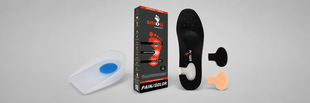 Kit fascitis plantar esencial: talonera con descarga central y plantilla completa para fascitis y espolón